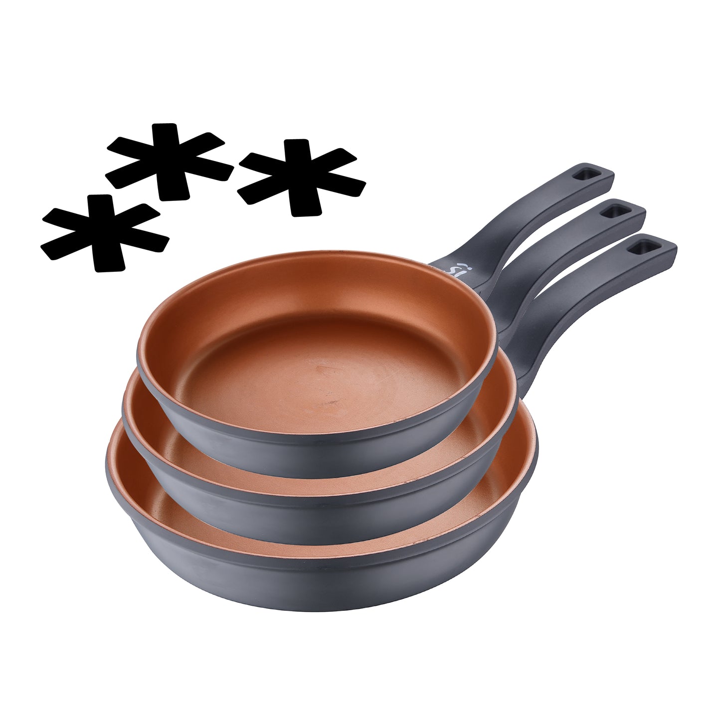Set de 3 sartenes San Ignacio de aluminio forjado - Bronze